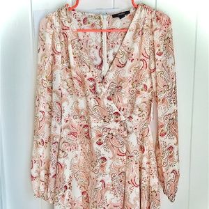 Forever 21 pink pattern  v-neck tunic dress small